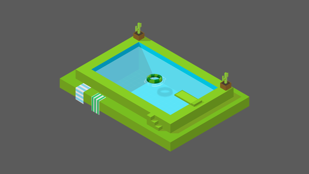 Masternode pool: isometric swimming pool coloured Loki green