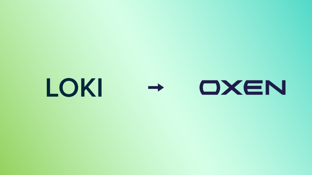Loki Oxen rebrand image color gradient from Loki to Oxen